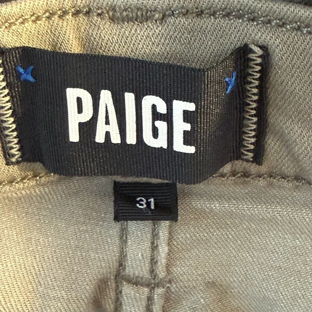 Paige Lennox Slim‎ Fit Pants Mens 31 Khaki Sand Tan W7489 DNM799 Rayon Blend